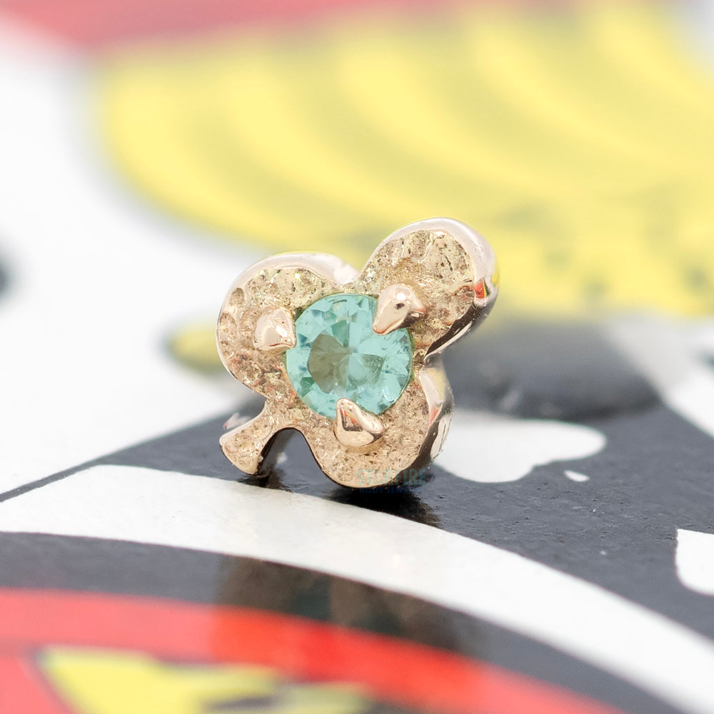 threadless: Club "Ace of Gems" End in Gold with Natural Gemstone