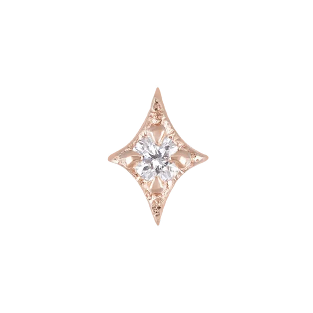 threadless: Diamond "Ace of Gems" End in Gold with Natural Gemstone