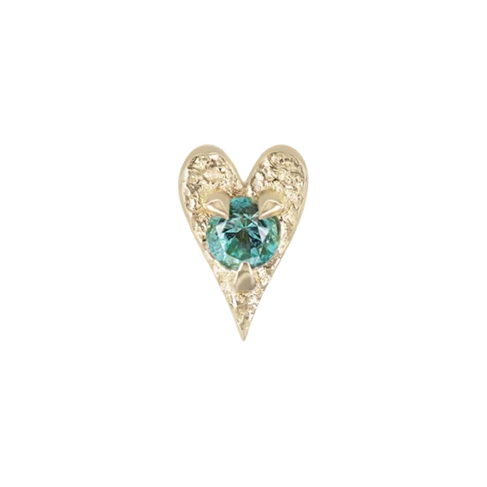 threadless: Heart "Ace of Gems" End in Gold with Natural Gemstone