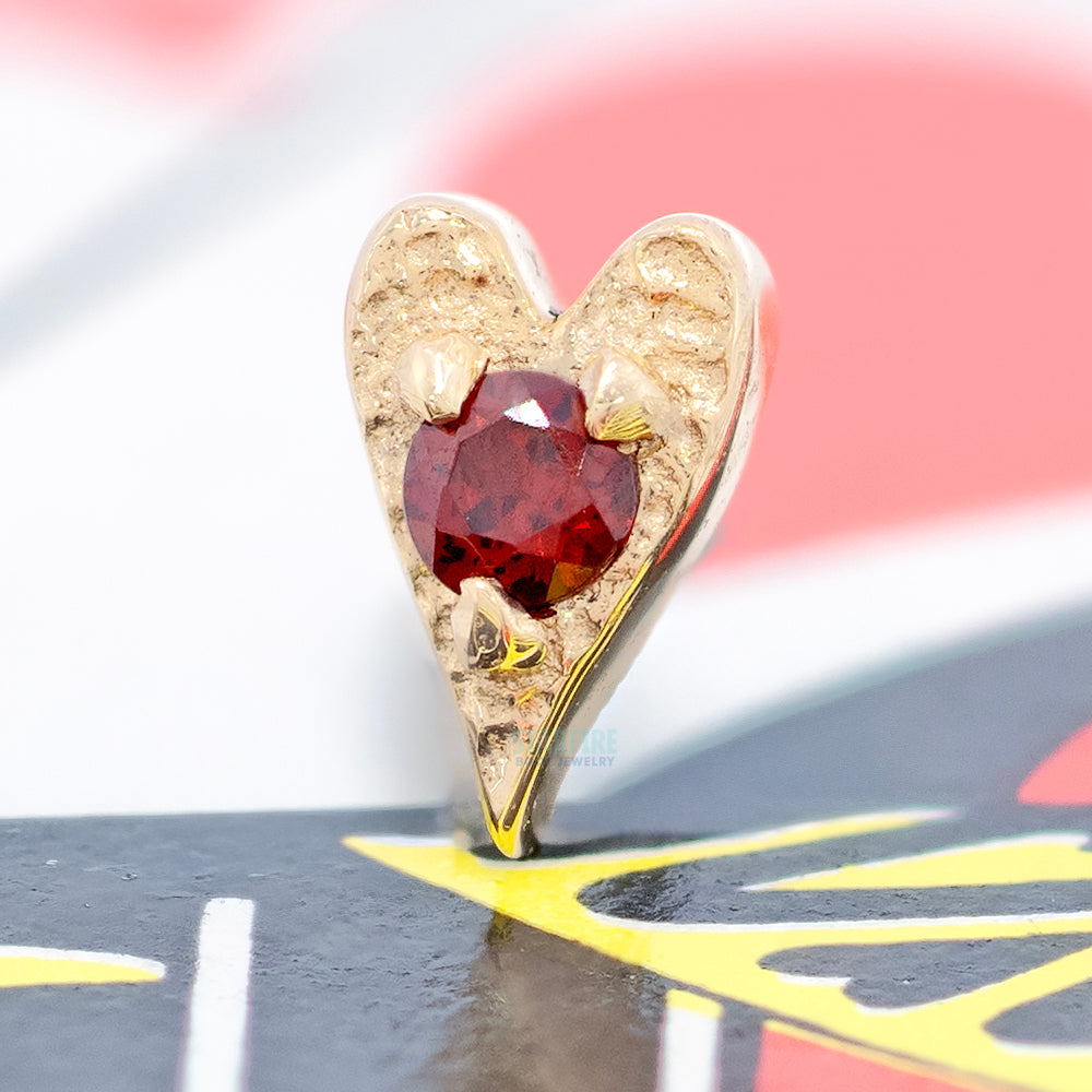 threadless: Heart "Ace of Gems" End in Gold with Natural Gemstone