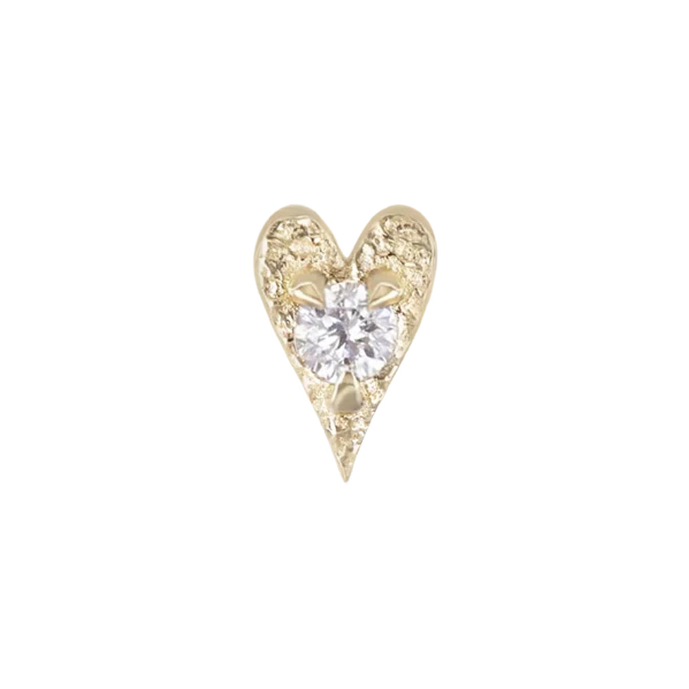 threadless: Heart "Ace of Gems" End in Gold with Natural Gemstone