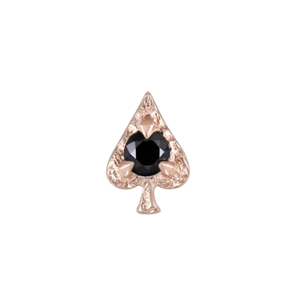 threadless: Spade "Ace of Gems" End in Gold with Natural Gemstone