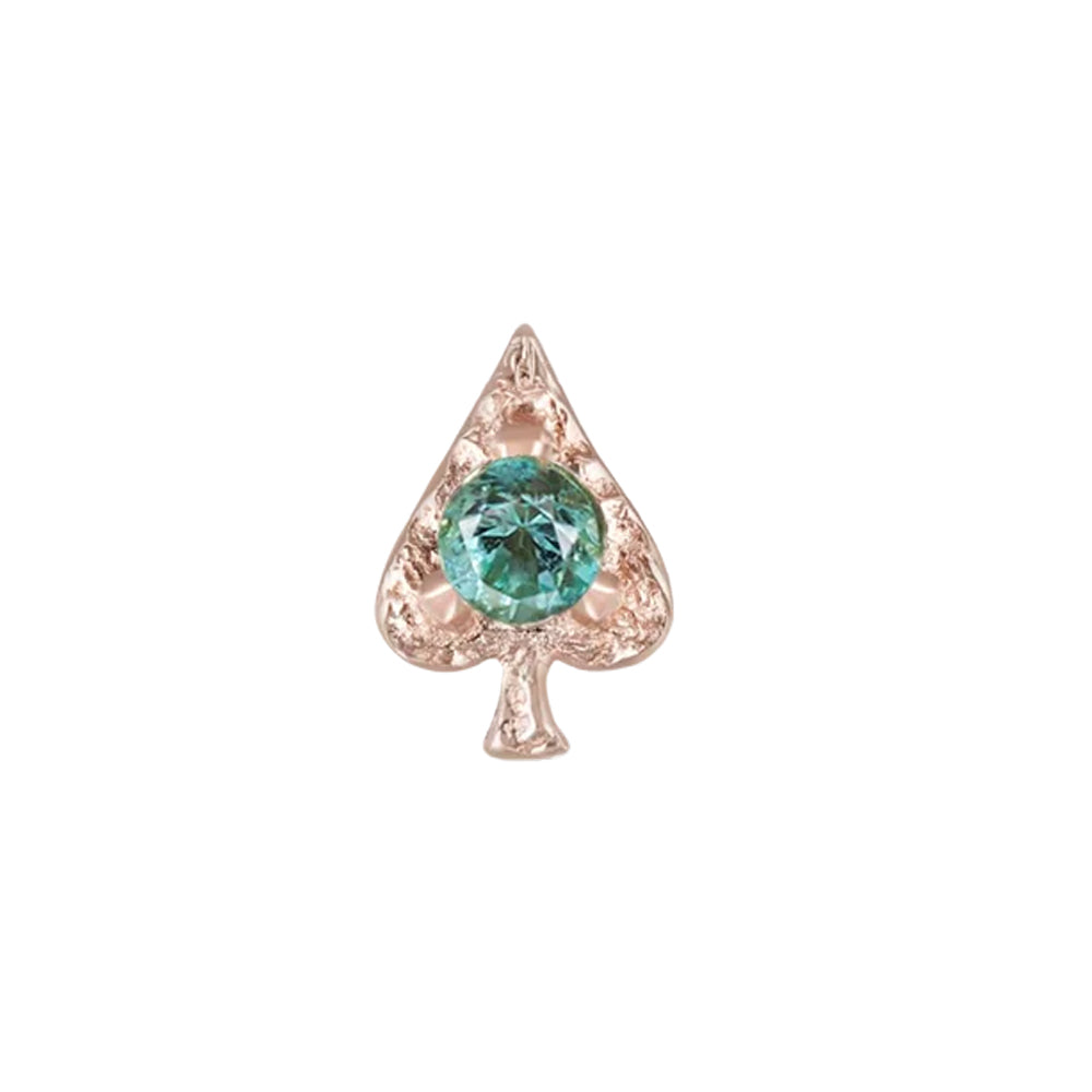 threadless: Spade "Ace of Gems" End in Gold with Natural Gemstone