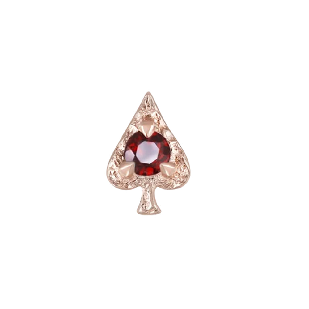 threadless: Spade "Ace of Gems" End in Gold with Natural Gemstone