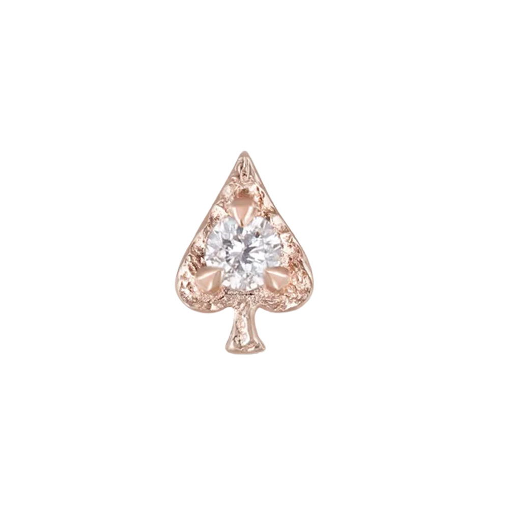 threadless: Spade "Ace of Gems" End in Gold with Natural Gemstone