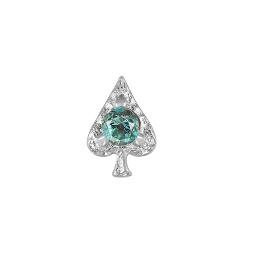 threadless: Spade "Ace of Gems" End in Gold with Natural Gemstone