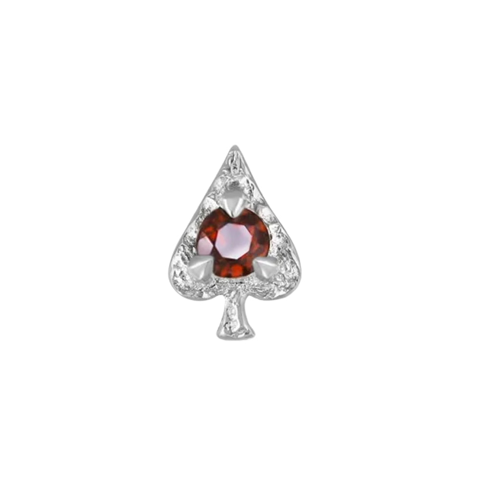 threadless: Spade "Ace of Gems" End in Gold with Natural Gemstone