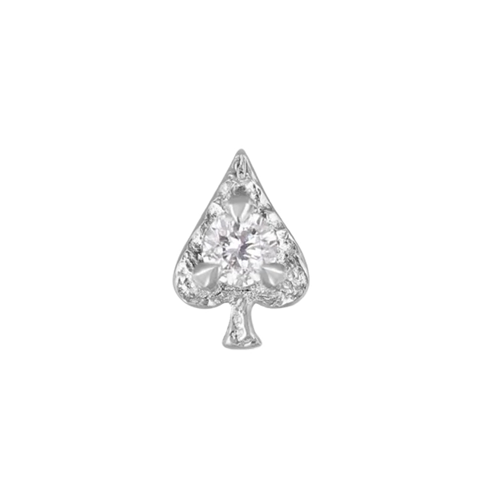 threadless: Spade "Ace of Gems" End in Gold with Natural Gemstone
