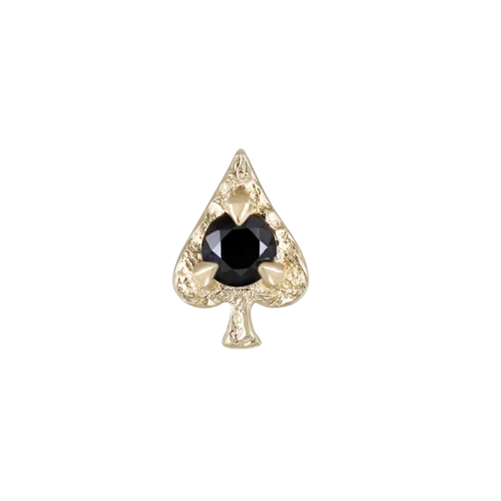 threadless: Spade "Ace of Gems" End in Gold with Natural Gemstone