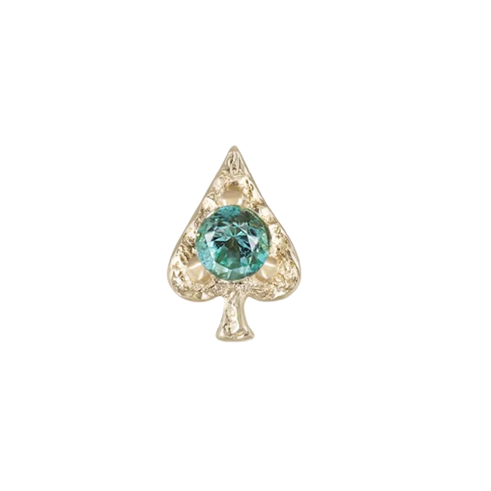 threadless: Spade "Ace of Gems" End in Gold with Natural Gemstone