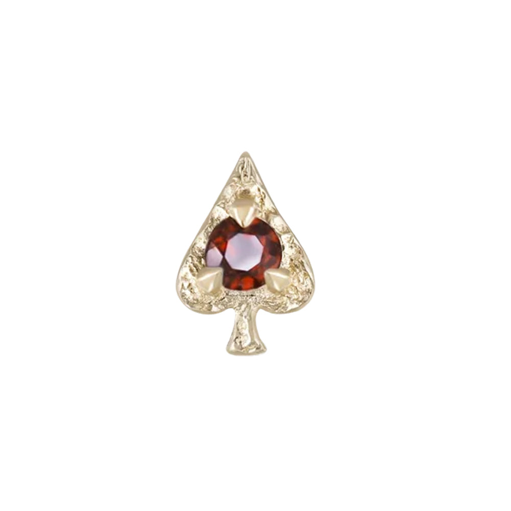 threadless: Spade "Ace of Gems" End in Gold with Natural Gemstone