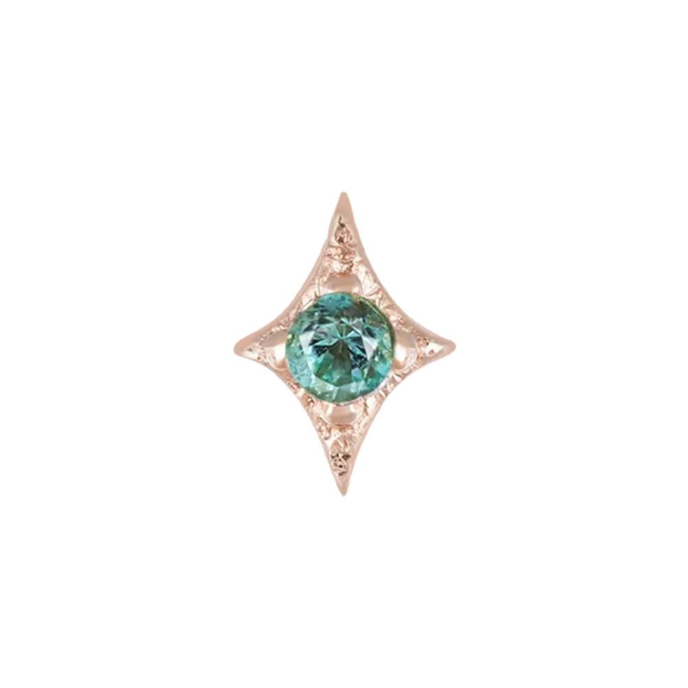 threadless: Diamond "Ace of Gems" End in Gold with Natural Gemstone