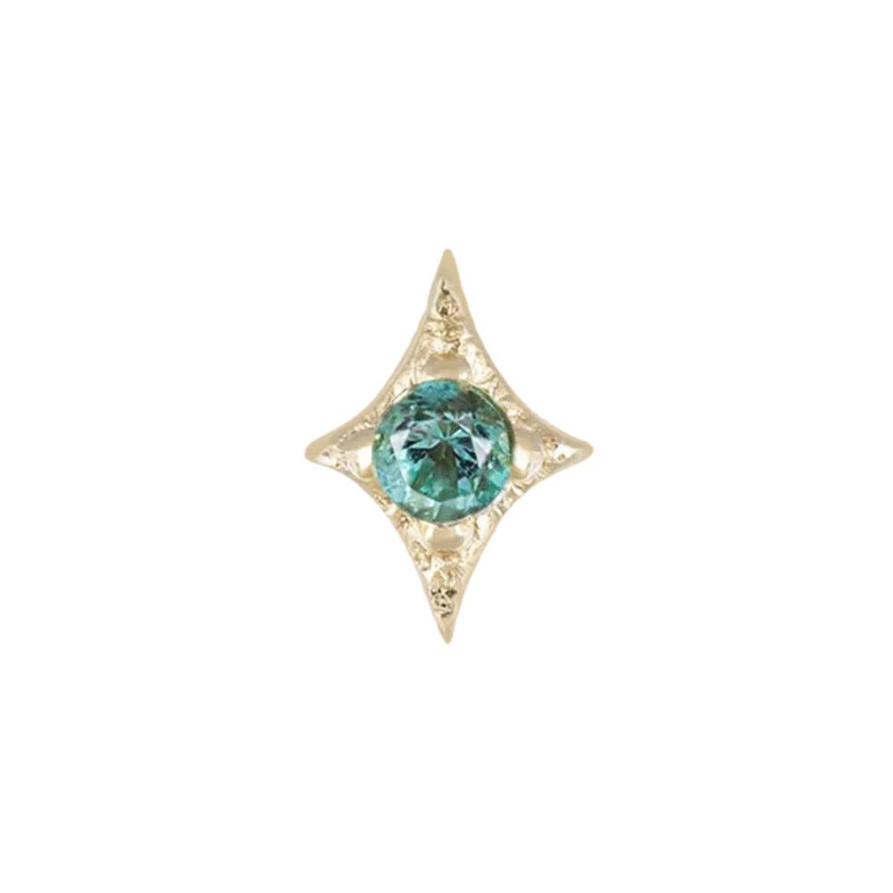 threadless: Diamond "Ace of Gems" End in Gold with Natural Gemstone