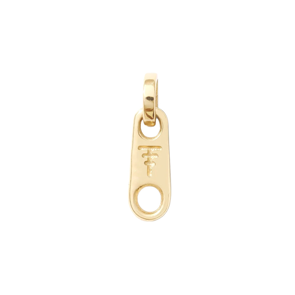 threadless: Zipper Pin with Dangle in Gold