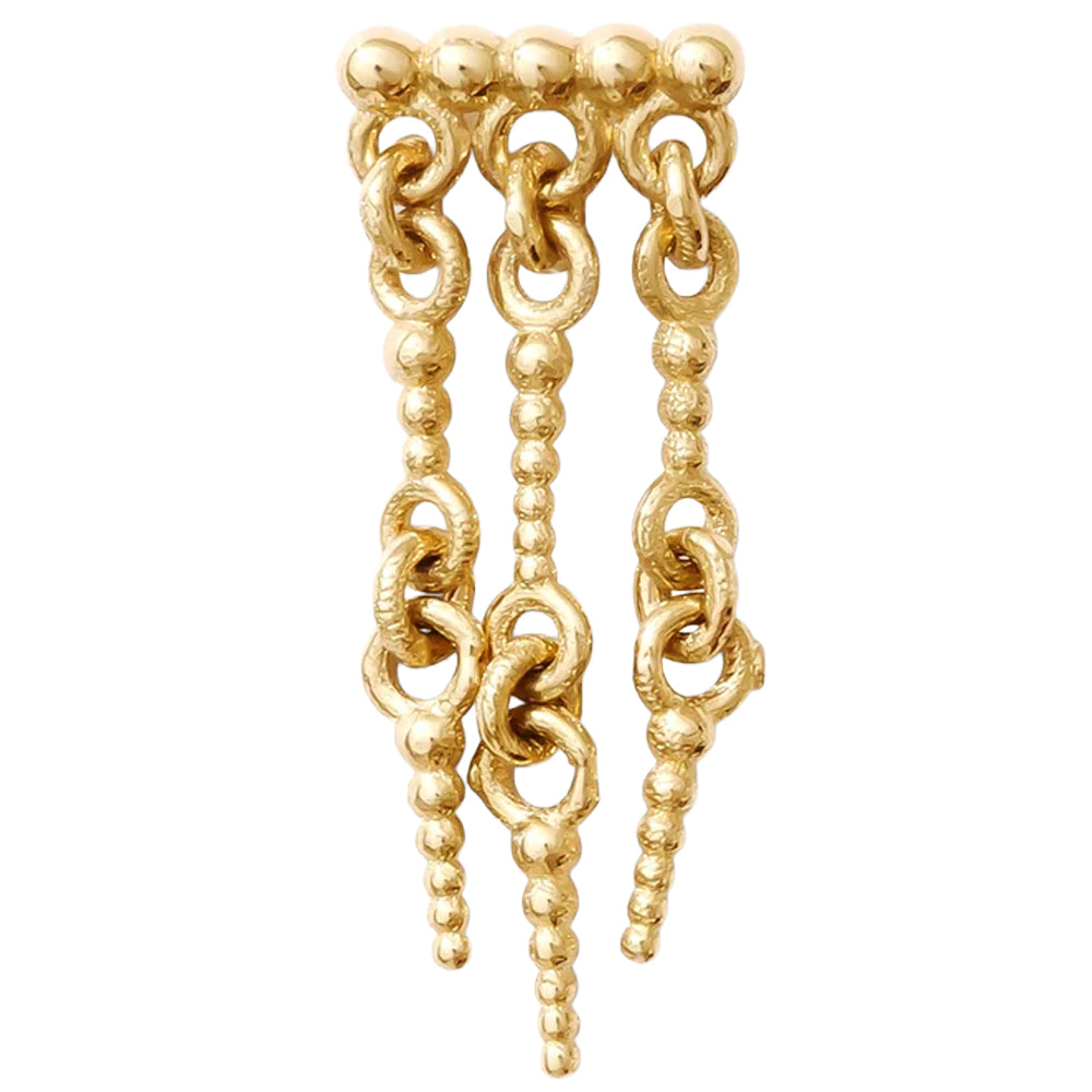 threadless: "Chime" Hidden Helix Pin with Chains in Gold