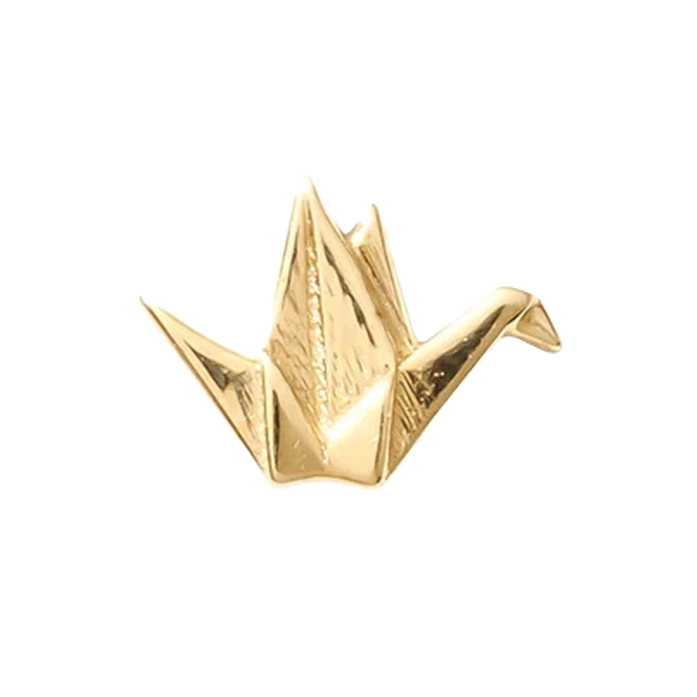 threadless: Origami Crane Pin in Gold