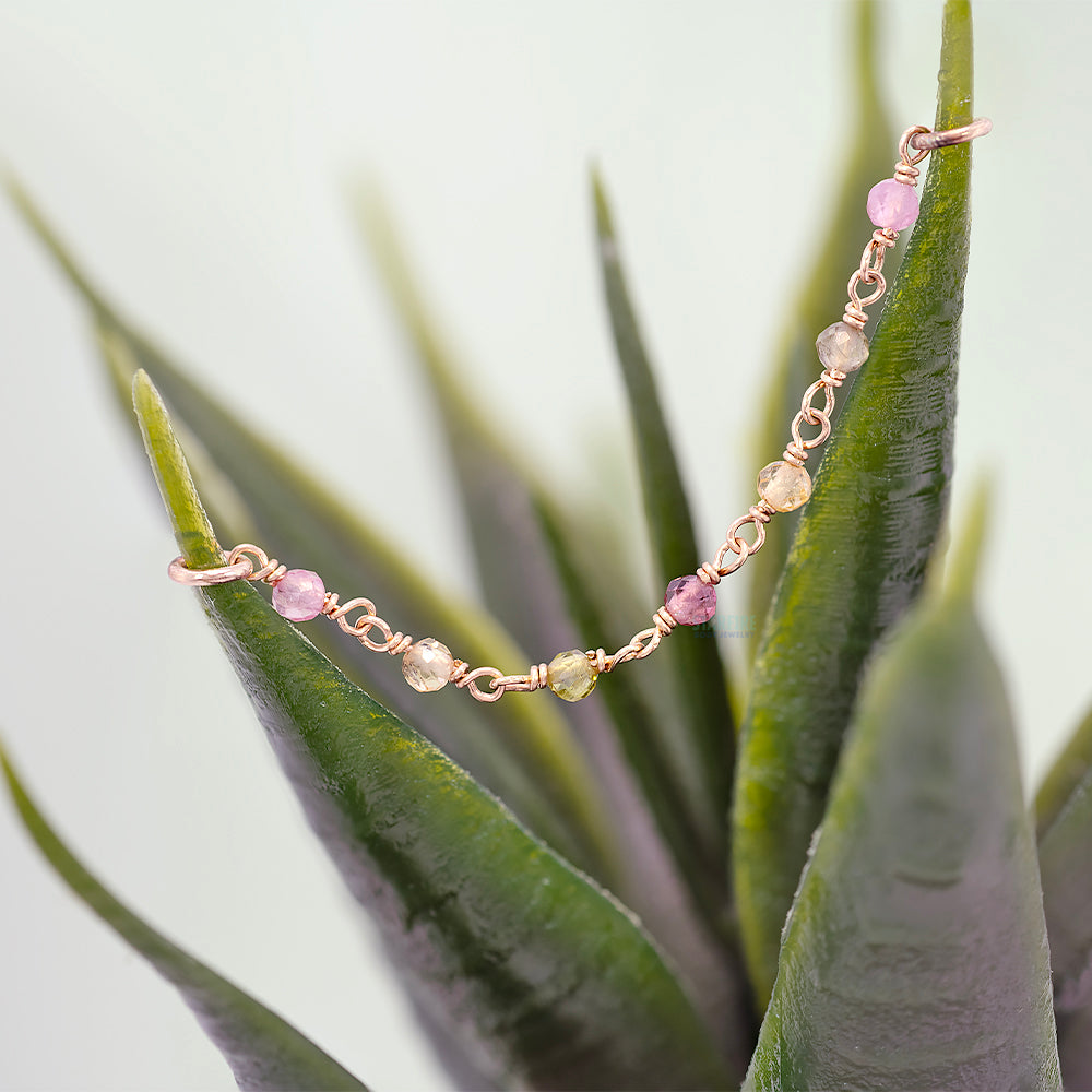 "Rock Candy" Chain Attachment in Gold with Tourmaline