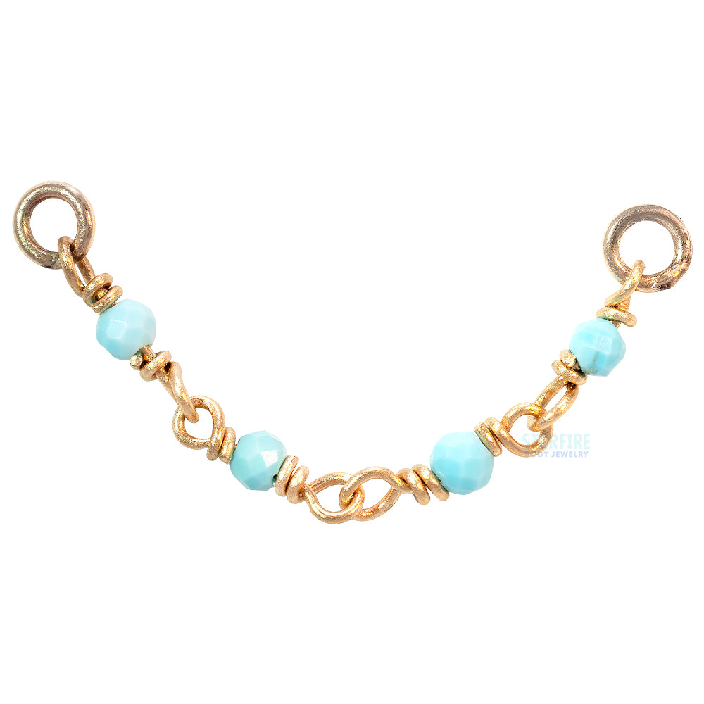 "Rock Candy" Chain Attachment in Gold with Turquoise