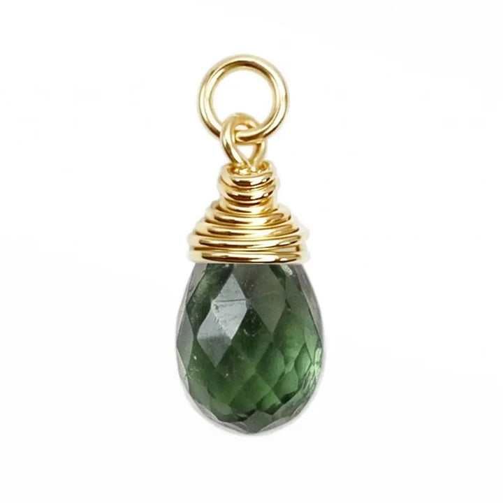 "Raindrop" Charm in Gold with Natural Gemstone