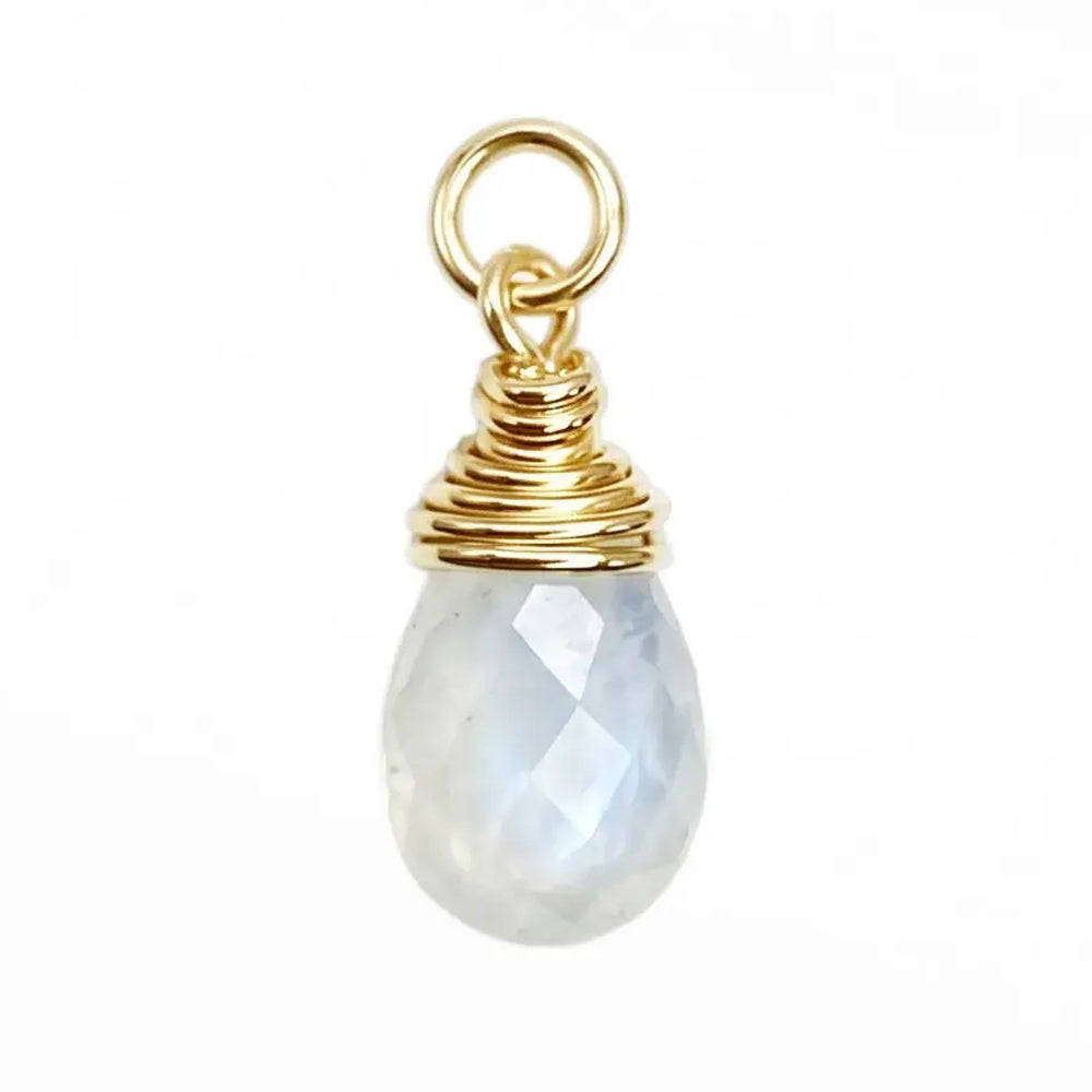 "Raindrop" Charm in Gold with Natural Gemstone