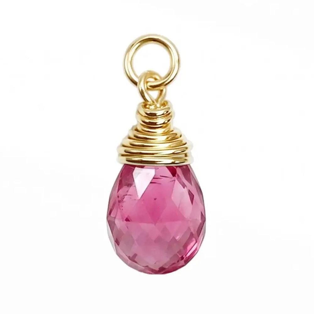 "Raindrop" Charm in Gold with Natural Gemstone