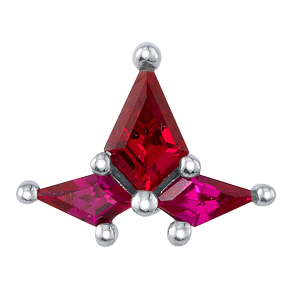 "Fever Dream" Threaded End in Gold & Platinum with Chatham Ruby