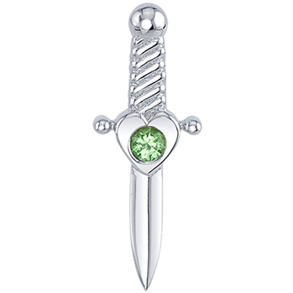 "Persephone" Threaded End in Gold & Platinum with Tsavorite