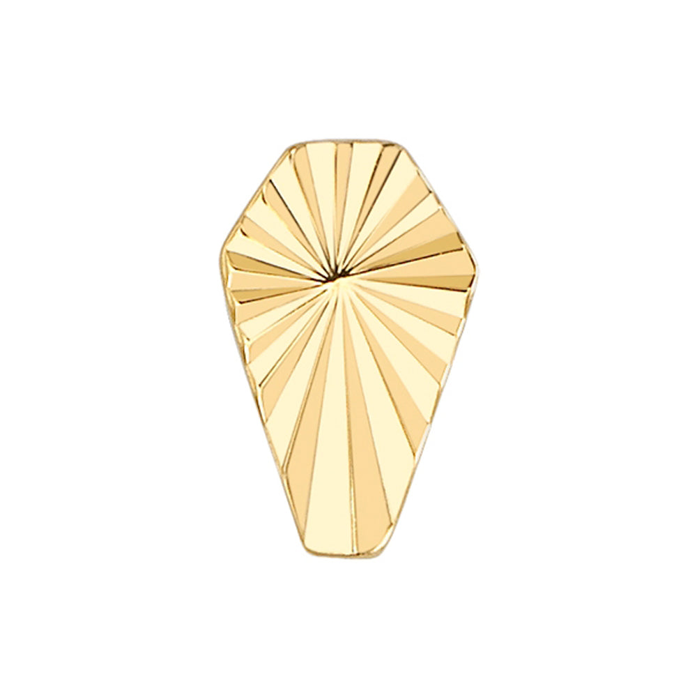 Diamond Cut Coffin Threaded End in Gold & Platinum