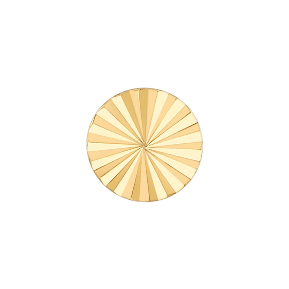 Diamond Cut Disc Threaded End in Gold & Platinum