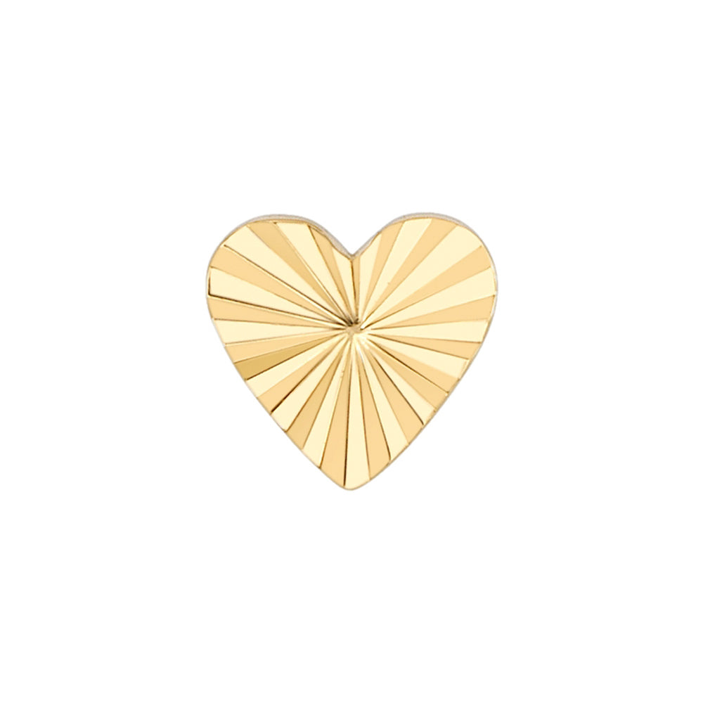 Diamond Cut Heart Threaded End in Gold & Platinum