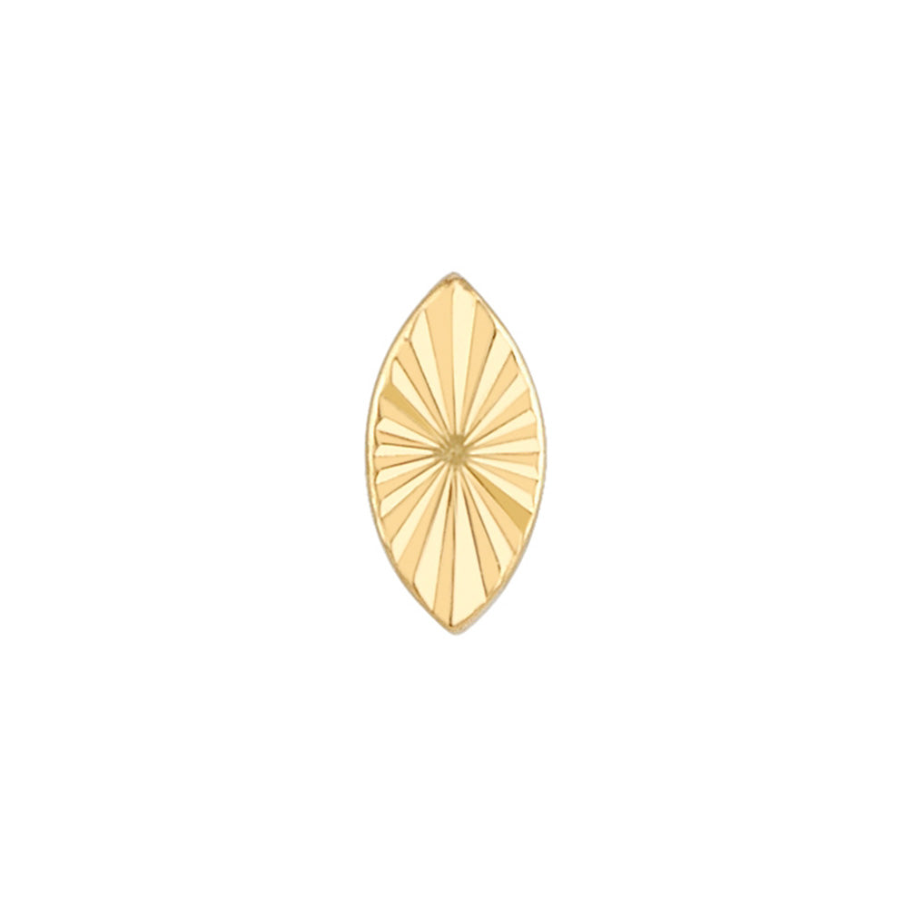 Diamond Cut Marquise Threaded End in Gold & Platinum