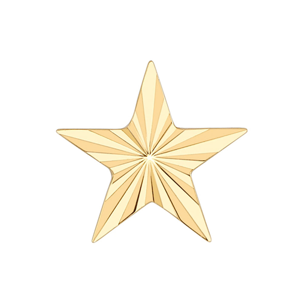 Diamond Cut Star Threaded End in Gold & Platinum