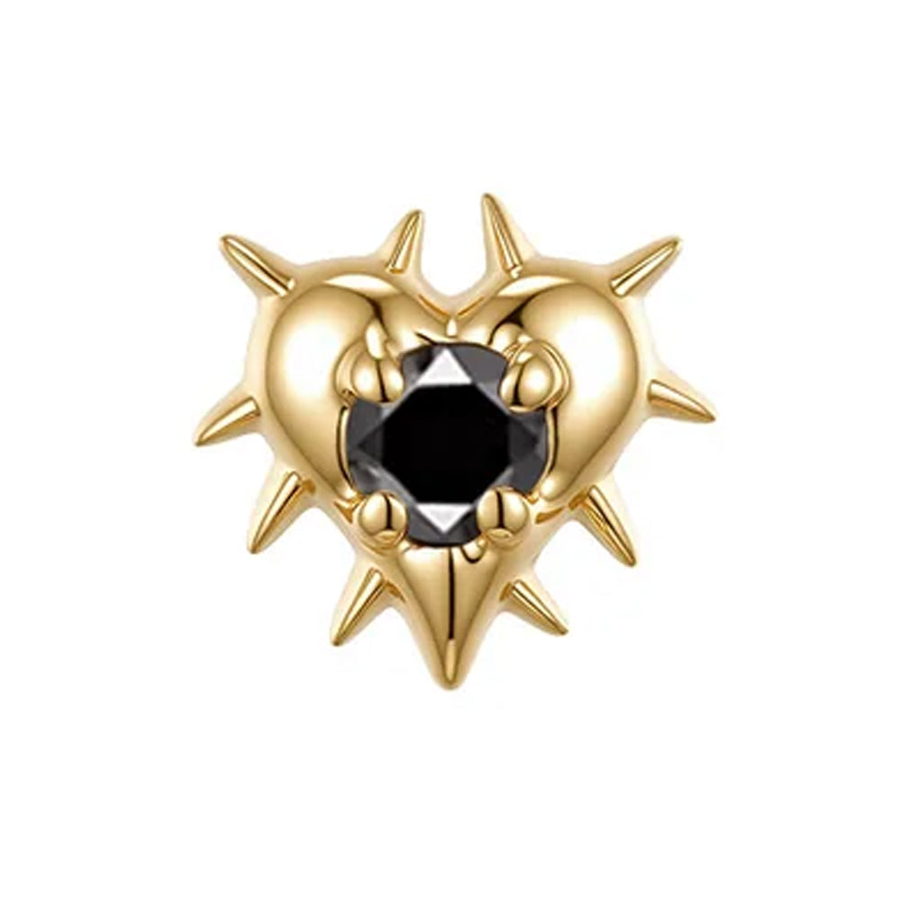 threadless: Prickly Heart End in Gold with Genuine Gemstone