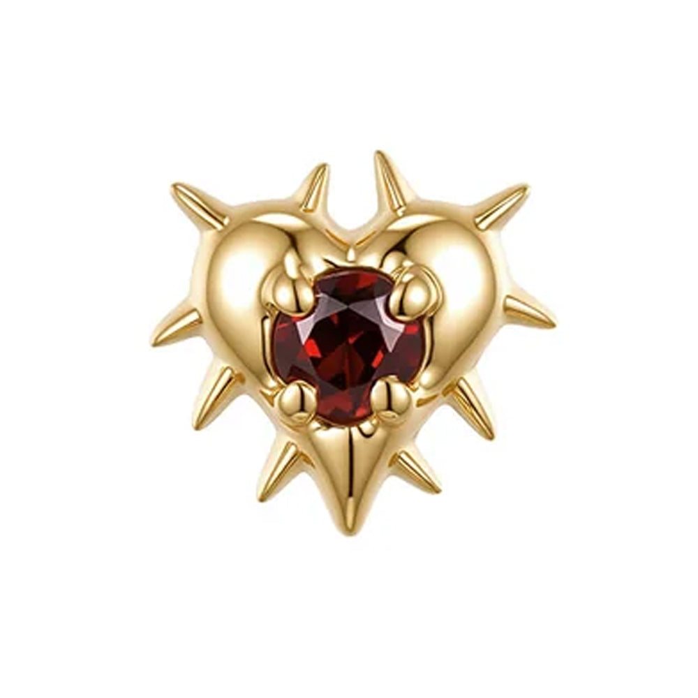 threadless: Prickly Heart End in Gold with Genuine Gemstone
