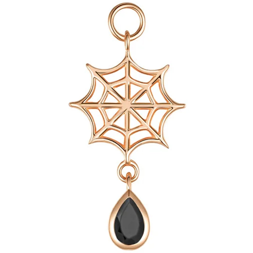 Web Charm in Gold with Genuine Gemstone