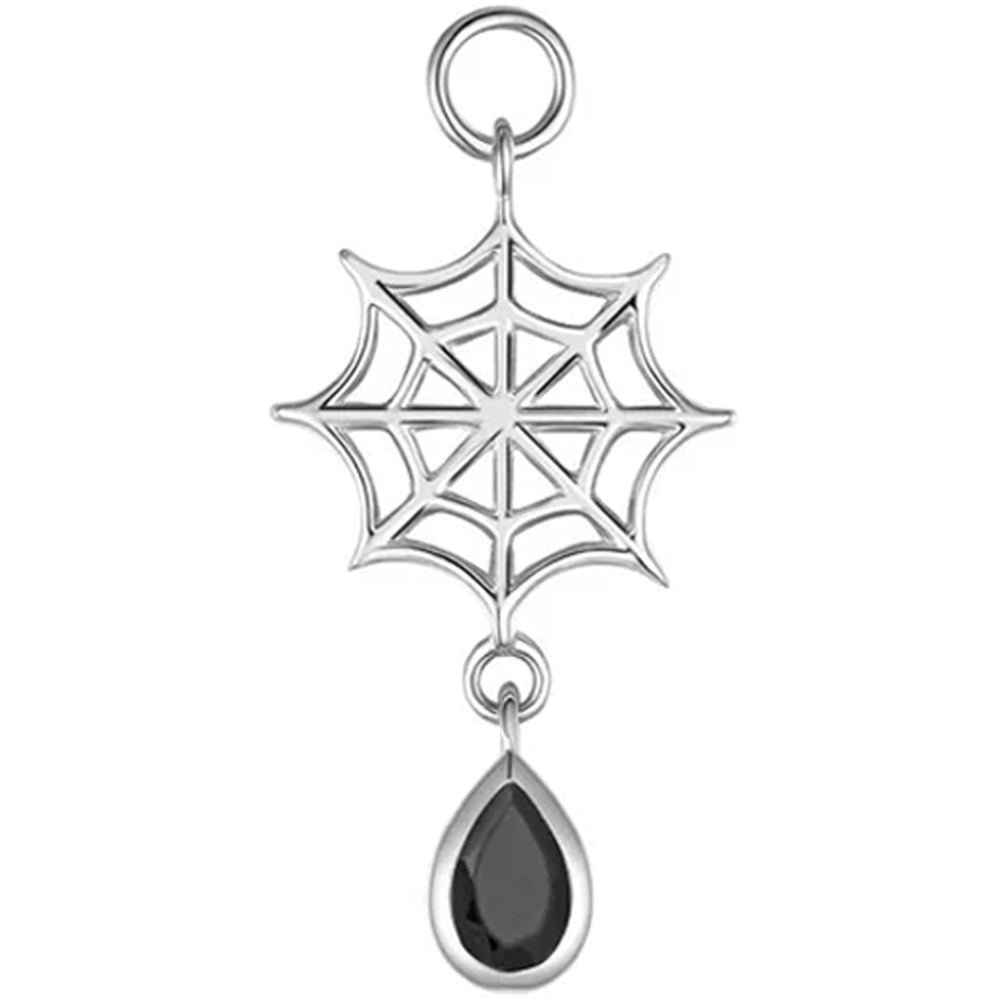 Web Charm in Gold with Genuine Gemstone