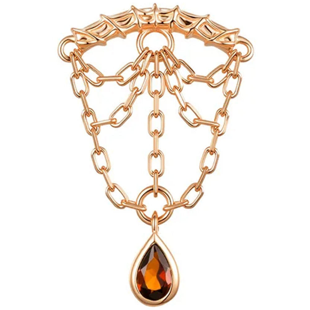threadless: Web Hidden Helix End with Chains in Gold with Genuine Gemstone