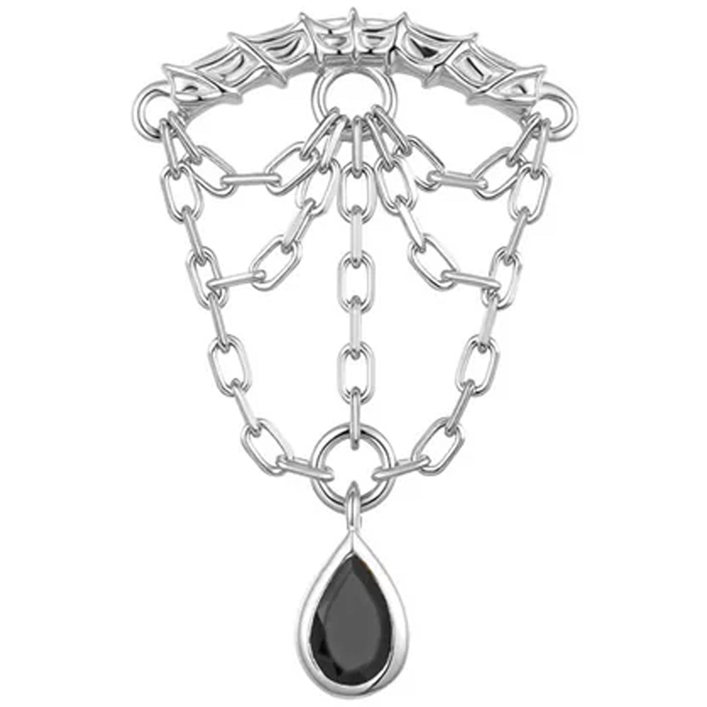 threadless: Web Hidden Helix End with Chains in Gold with Genuine Gemstone