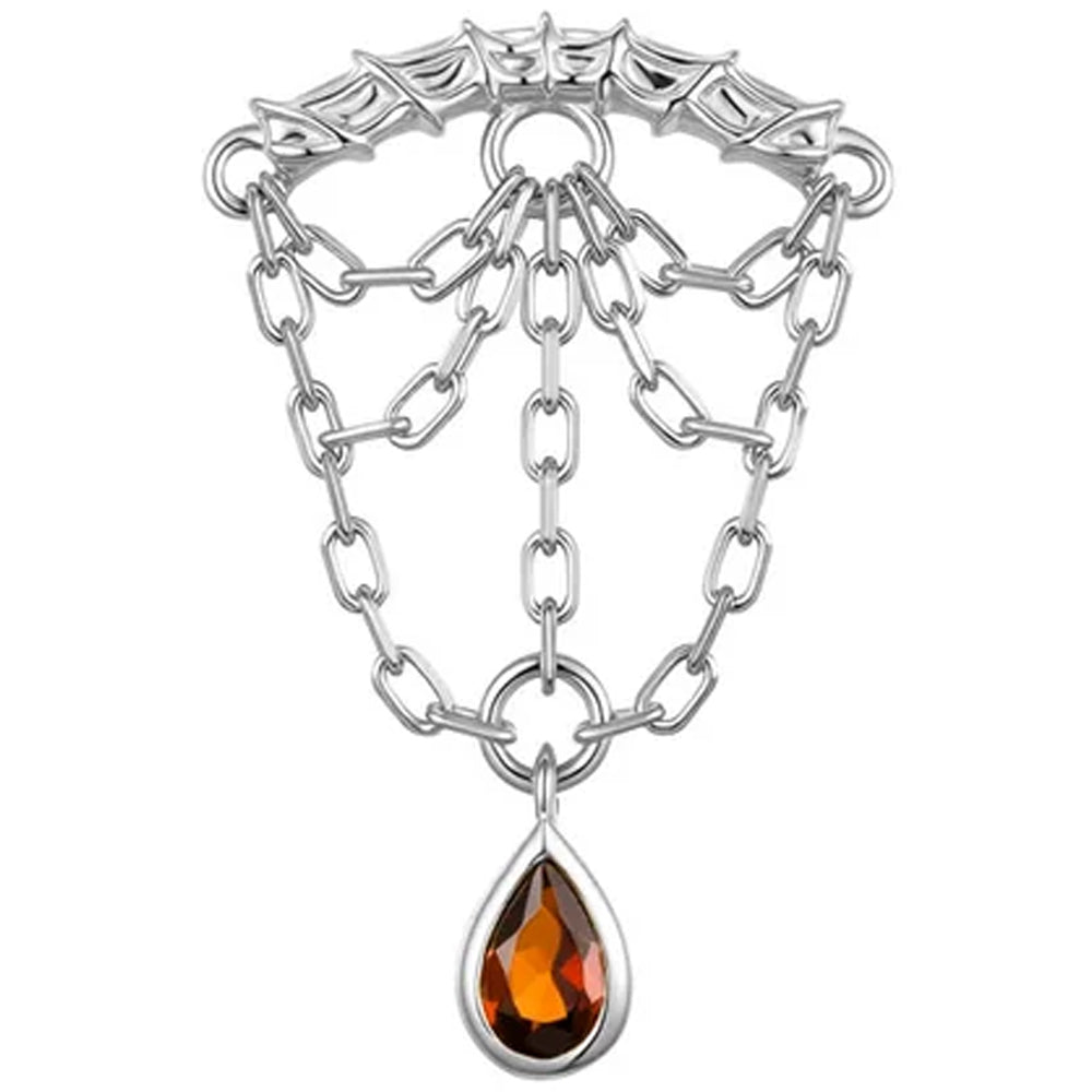 threadless: Web Hidden Helix End with Chains in Gold with Genuine Gemstone