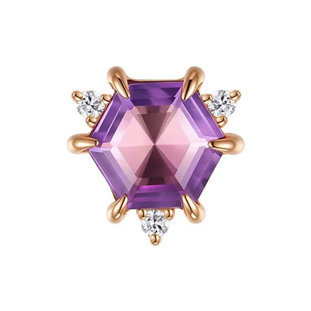 threadless: "Lumi" End in Gold with Amethyst & Diamonds