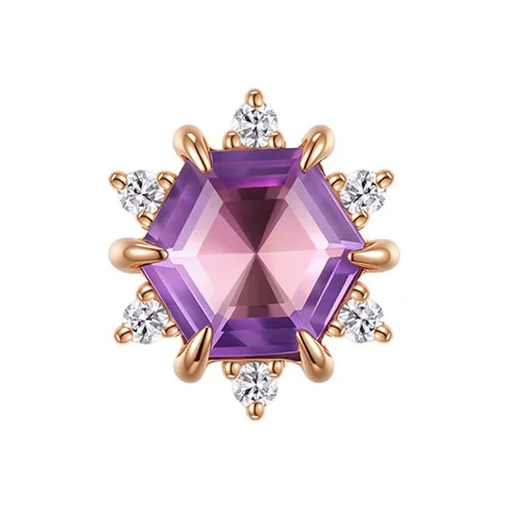 threadless: "Lumi" End in Gold with Amethyst & Diamonds
