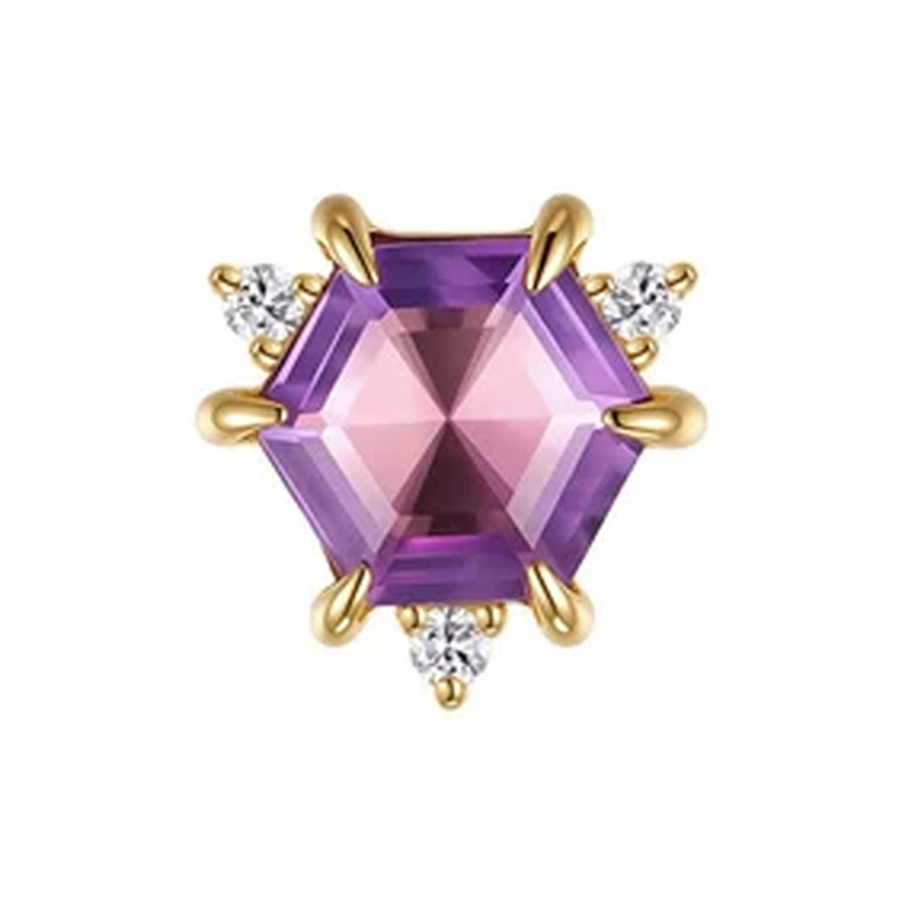 threadless: "Lumi" End in Gold with Amethyst & Diamonds