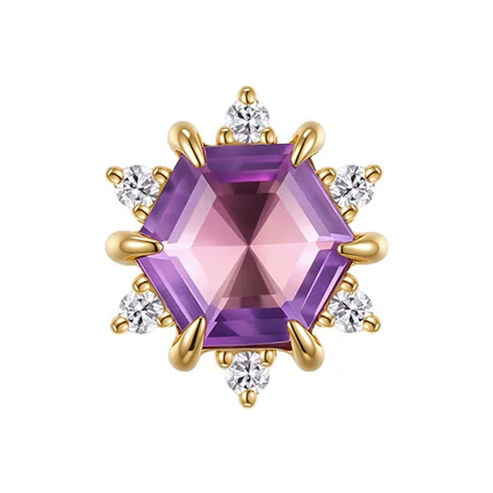 threadless: "Lumi" End in Gold with Amethyst & Diamonds