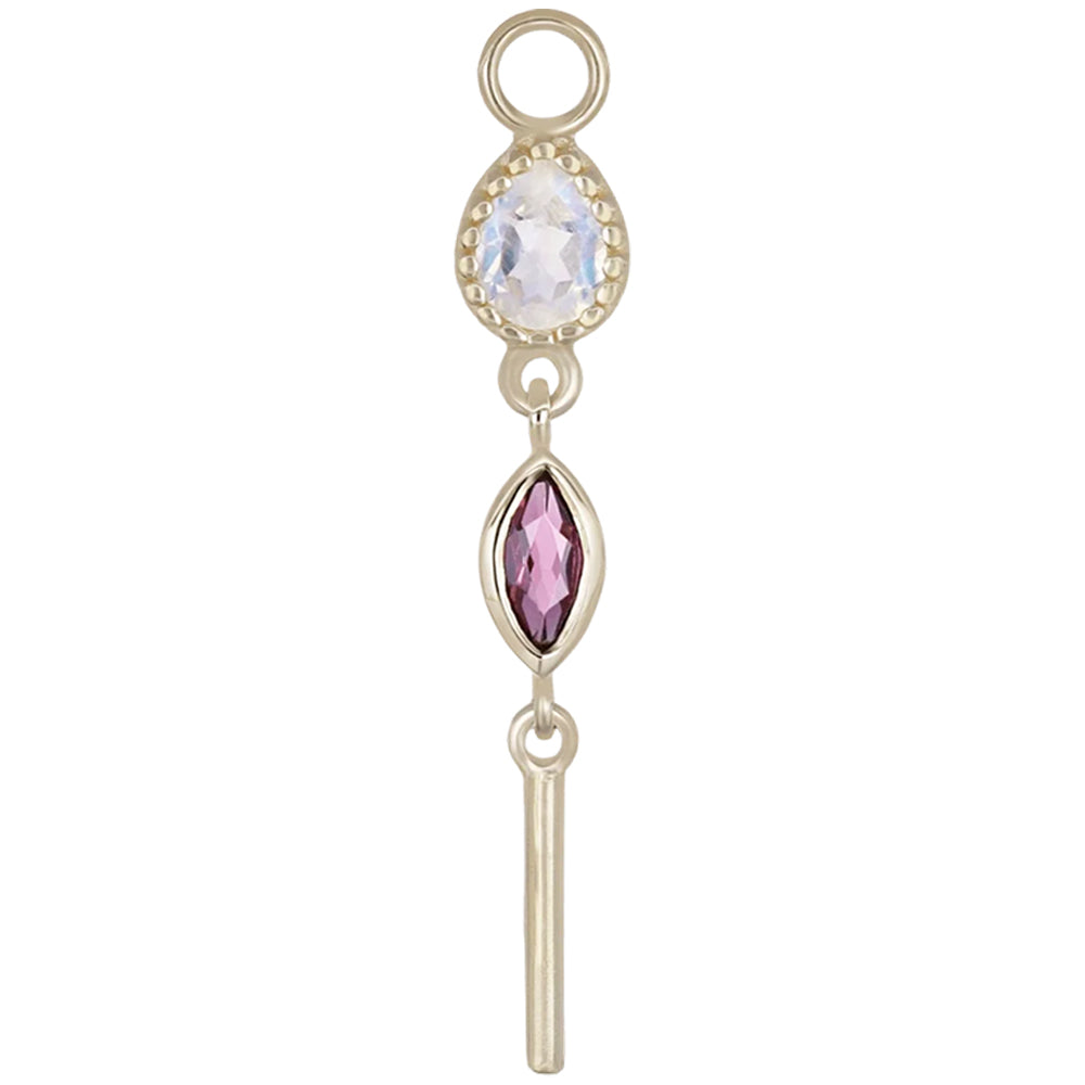 "Celene" Charm in Gold with Gemstones
