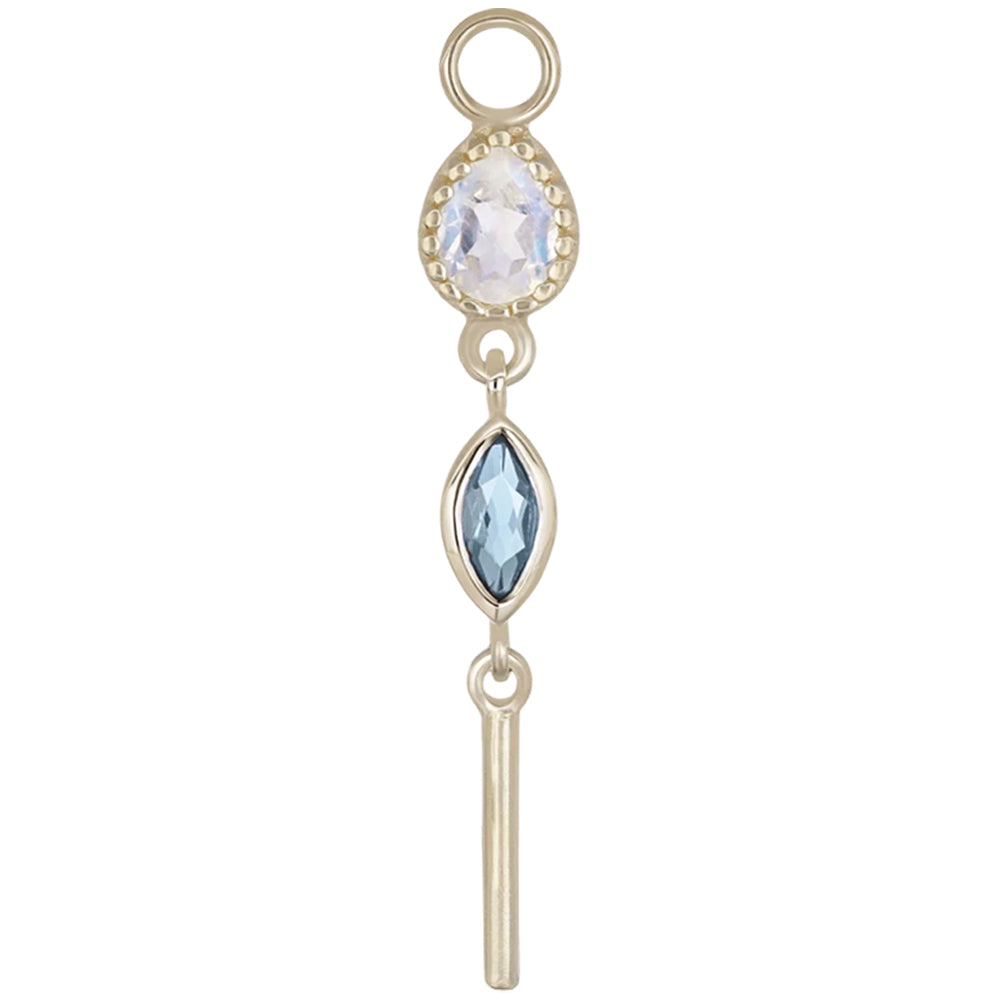 "Celene" Charm in Gold with Gemstones
