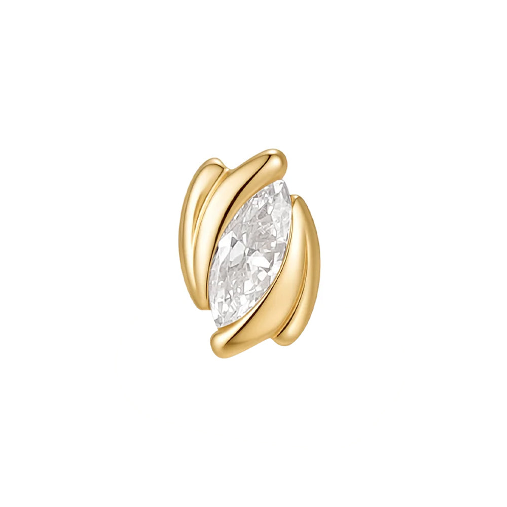 threadless: "Deja Vu" End in Gold with White CZ