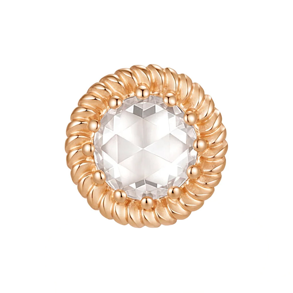 threadless: "Hustle" End in Gold with Rose Cut White CZ