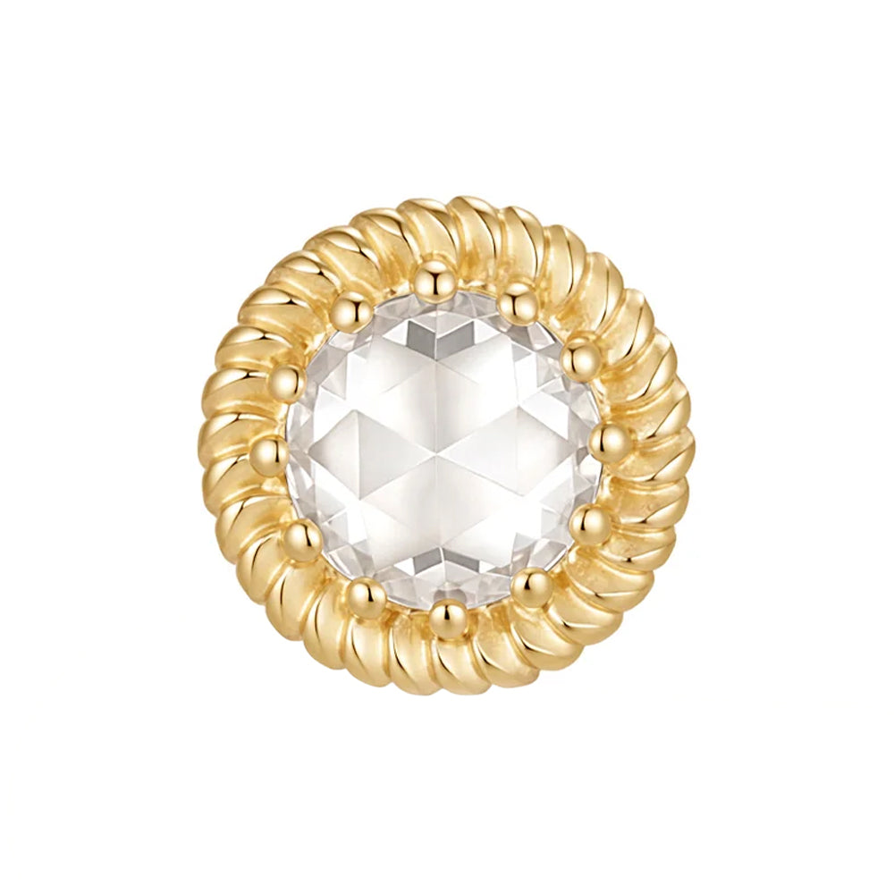threadless: "Hustle" End in Gold with Rose Cut White CZ