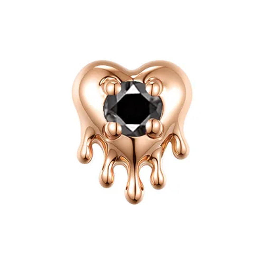 threadless: Melting Heart End in Gold with Genuine Gemstone