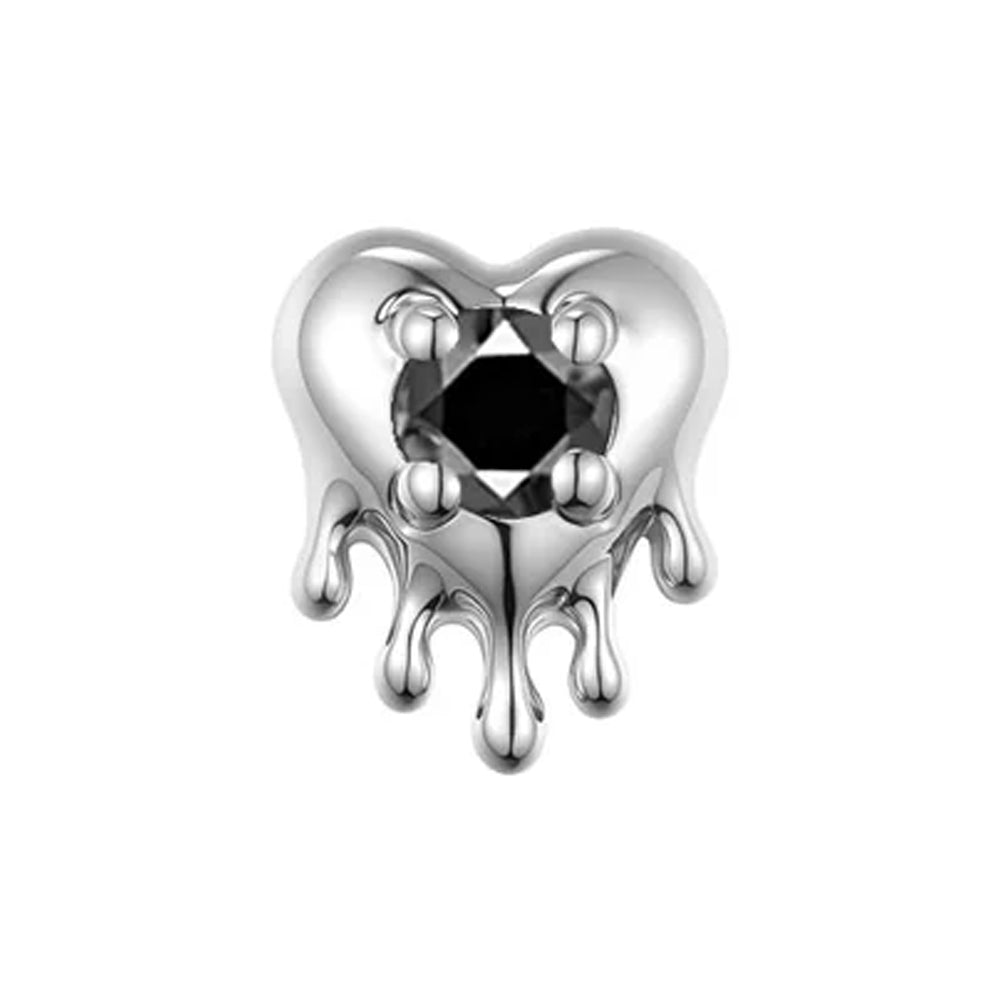 threadless: Melting Heart End in Gold with Genuine Gemstone